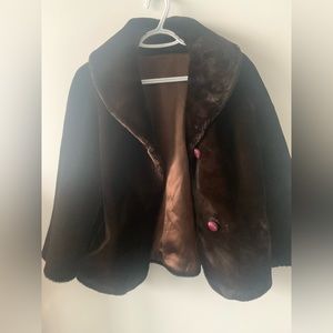 1960s fur coat vintage burgundy fur leather lined warm